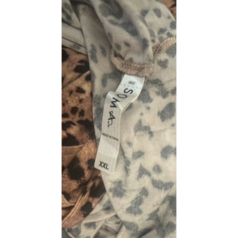Soma Cool Nights Sleepshirt On The Prowl Mini Black Leopard Print XXL (20/22) - Picture 7 of 8